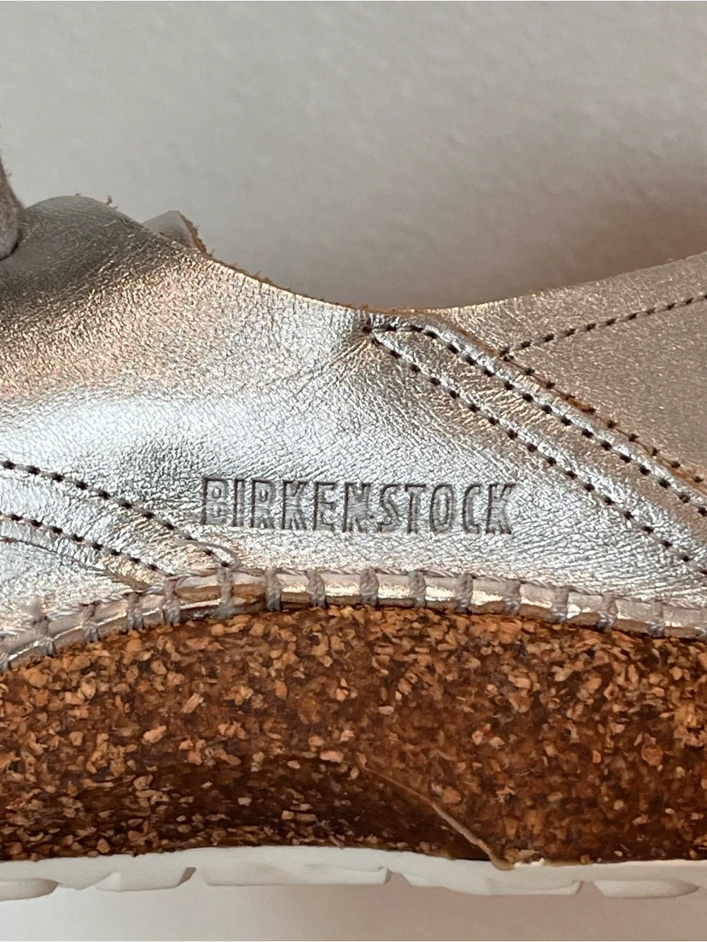 Birkenstock Gary Silver Metallic Leather Oxford NWOB 38 7.5 Regular Fit